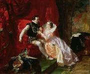 Edward Matthew Ward Leicester and Amy Robsart at Cumnor Hall oil painting